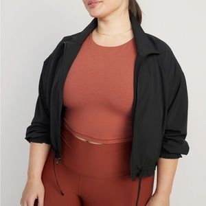 NWT Old Navy Water-Repellent Packable StretchTech Ruffle-Trimmed Jacket